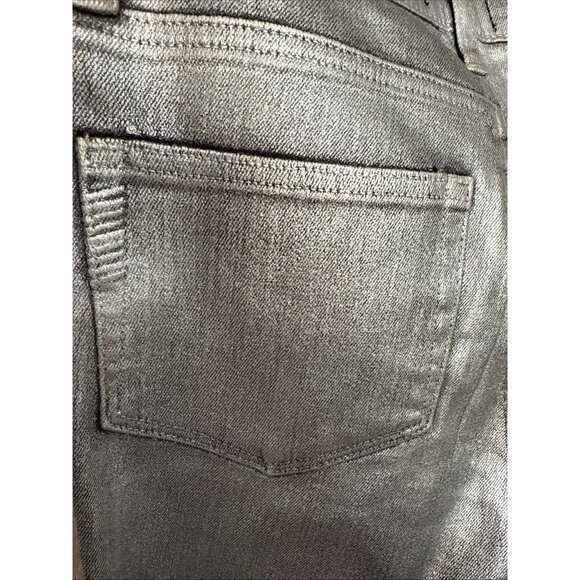 Paige Verdugo Ankle Skinny Coated Jeans size 26 NWT Metallic grey Mid Rise - Picture 5 of 8